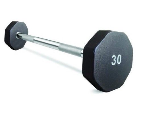 8-Sided Virgin Rubber Fixed Barbell With Straight Bar